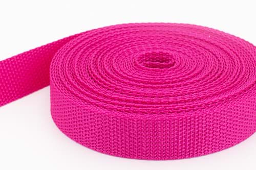 50m PP Gurtband - 25mm breit - 1,2mm stark - pink (UV)