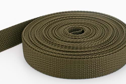 10m PP Gurtband - 30mm breit - 1,2mm stark - khaki (UV)