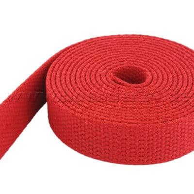 1m Baumwollgurtband - 2,6mm dick - 28mm breit - Farbe: rot *ABVERKAUF*