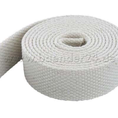 1m Baumwollgurtband - 2,6mm dick - 40mm breit -  Farbe: natur