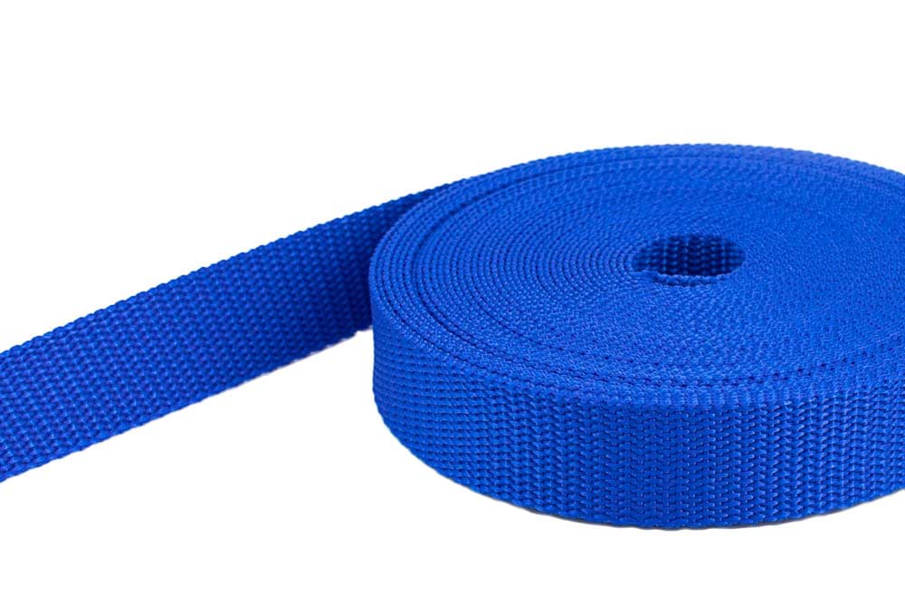 50m PP Gurtband - 15mm breit - 1,4mm stark - königsblau (UV)