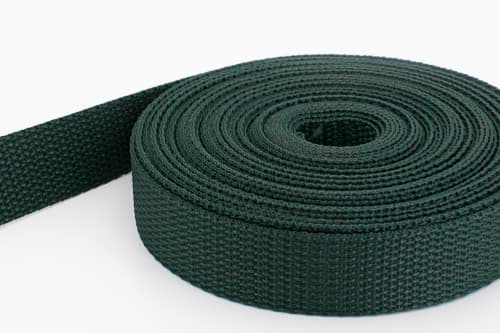 10m PP Gurtband - 20mm breit - 1,2mm stark - dunkelgrün (UV) *ABVERKAUF*