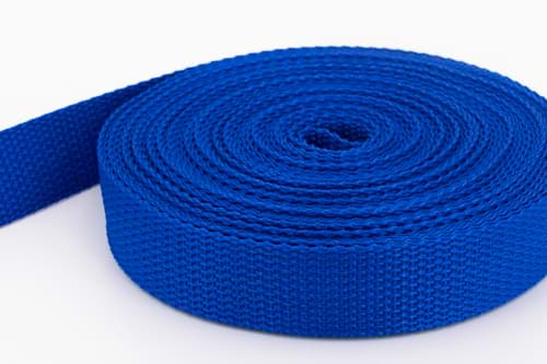10m PP Gurtband - 25mm breit - 1,2mm stark - königsblau (UV)