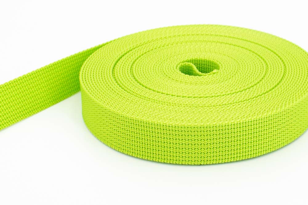 10m PP Gurtband - 20mm breit - 1,8mm stark - limone (UV)