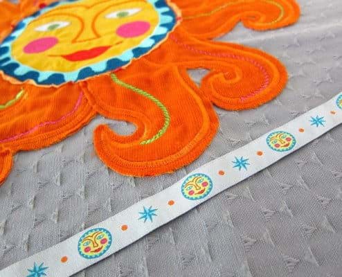 1m Webband Design by farbenmix, 15mm breit, LightUp! Sonnenband silber, Bild 1