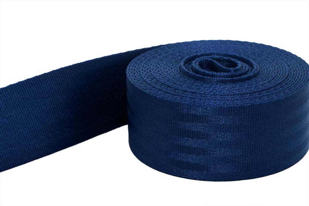 5m Sicherheitsgurtband marineblau aus Polyamid, 38mm breit, bis 1,5t belastbar