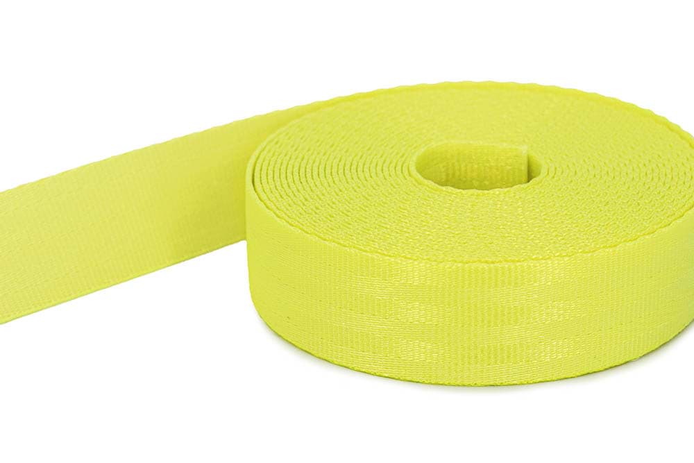 5m Sicherheitsgurtband / Kindergurt neongelb aus Polyamid - 25mm breit