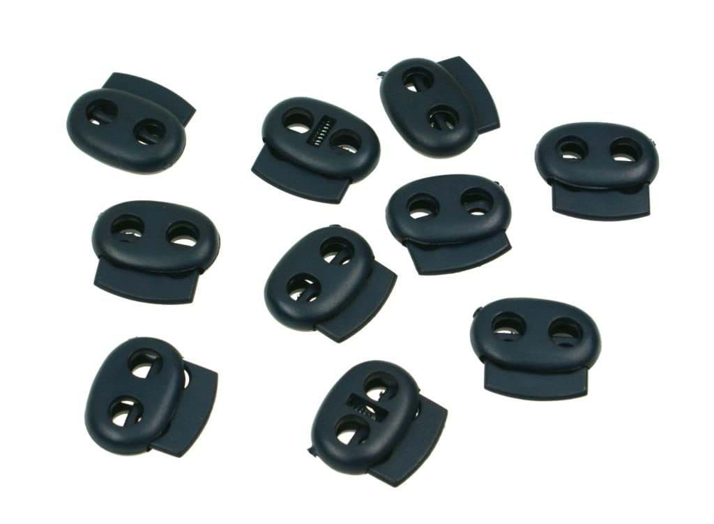Kordelstopper - 2-Loch - bis 5mm - dunkelblau - 23mm breit - 100 Stück