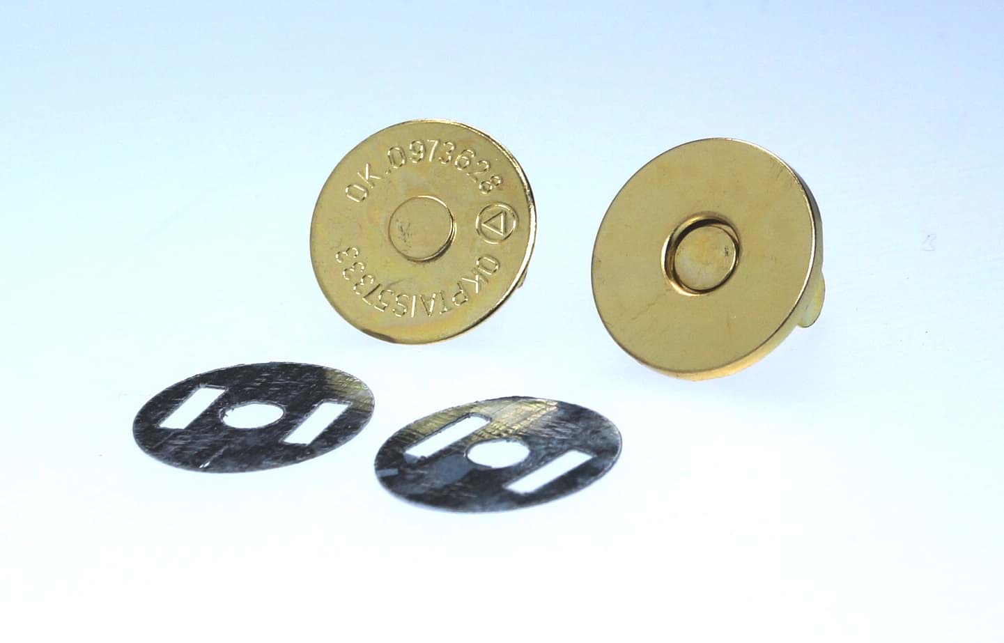 Magnetverschluss / Magnetknöpfe - 14mm rund - goldfarben - 10 Stück