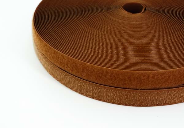 25m Klettband (Flausch & Haken), 20mm breit, Farbe: hellbraun - zum Aufnähen