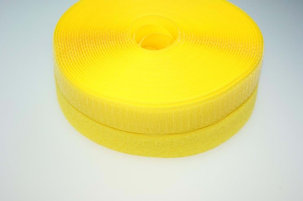 4m Klettband (Flausch & Haken), 20mm breit, Farbe: gelb - zum Aufnähen