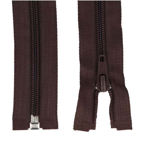 Reißverschluss teilbar - 80cm lang - Farbe: dunkelbraun - 10 Stueck
