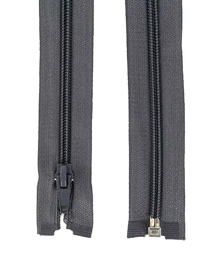Reißverschluss teilbar - 25cm lang - Farbe: dunkelgrau - 10 Stück