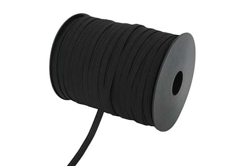 6mm breites Gummiband - schwarz - 100m Rolle
