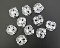 Kordelstopper - 2-Loch - bis 3mm - transparent - 17mm breit - 10 Stück