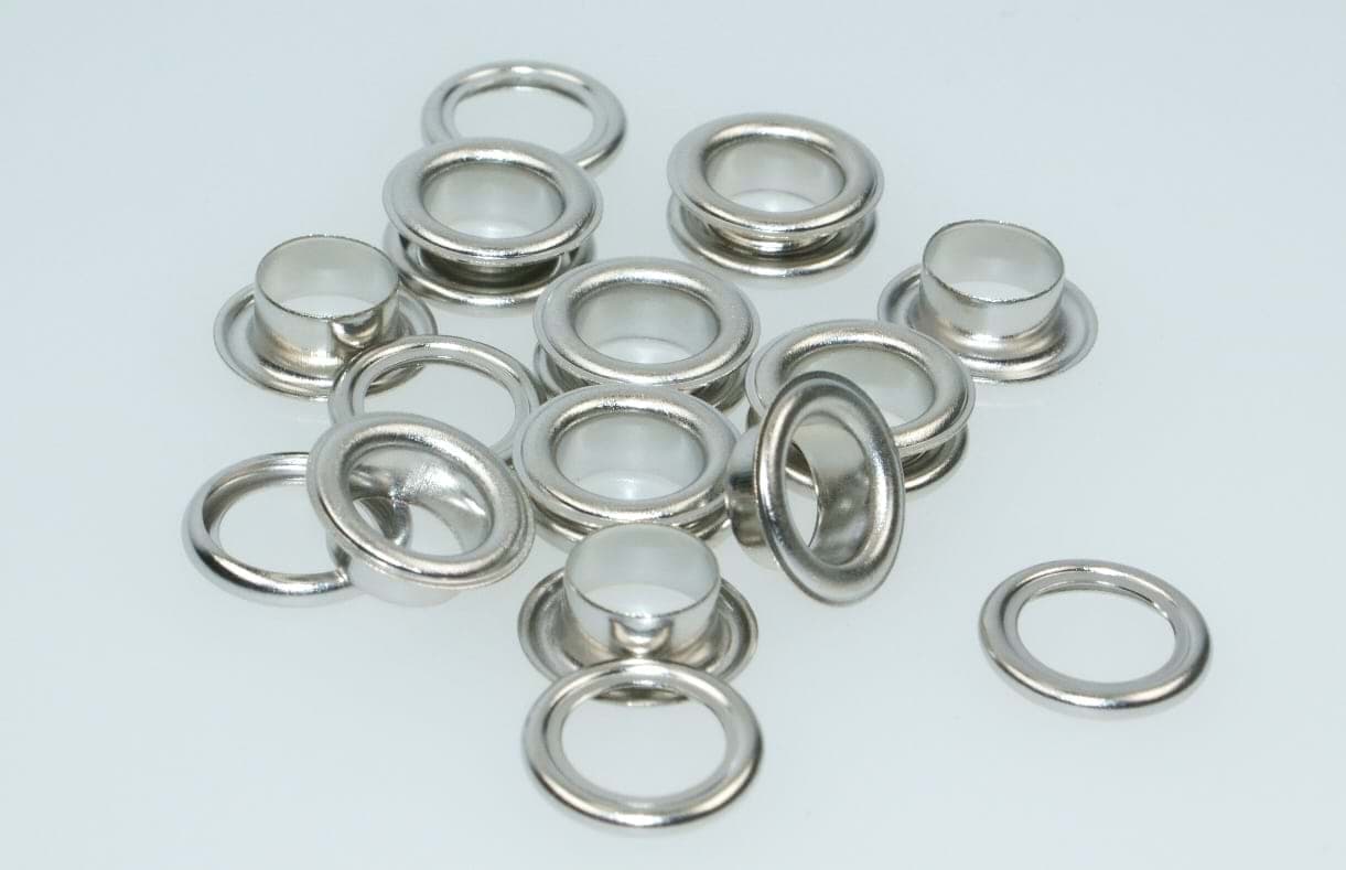 Ösen mit Scheiben - 5mm - Farbe: silber - 1.000 Stück