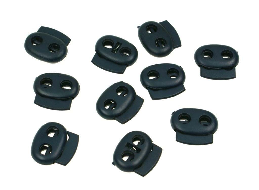 Kordelstopper - 2-Loch - bis 4mm - dunkelblau - 20mm breit - 10 Stück