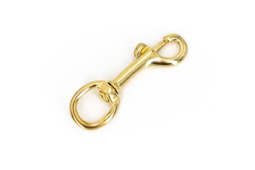 Bolzenkarabiner aus Messing - 17mm Rundwirbel - 8,2cm lang - 1 Stück
