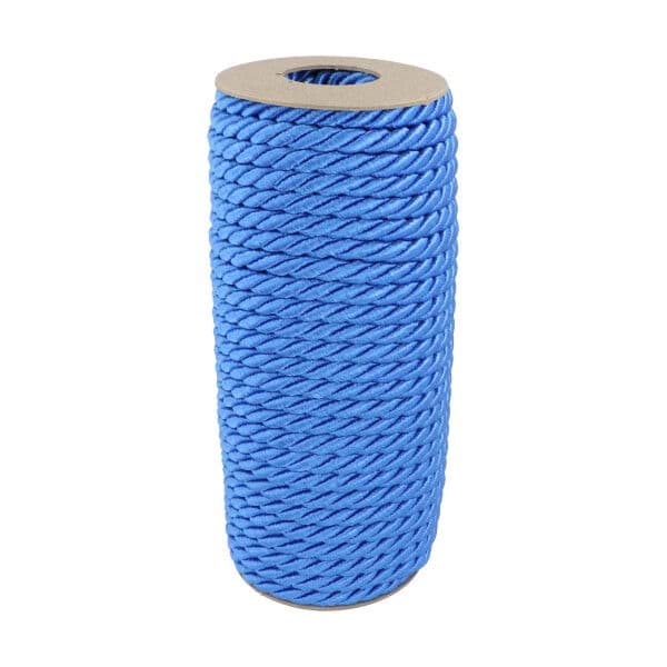 7mm Kordel gedreht - Farbe: blau - 1m