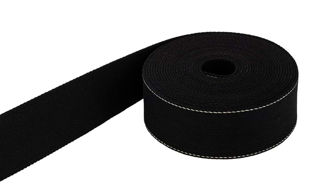 50m Gürtelband / Taschenband - aus recyceltem Garn - 39mm breit -  schwarz
