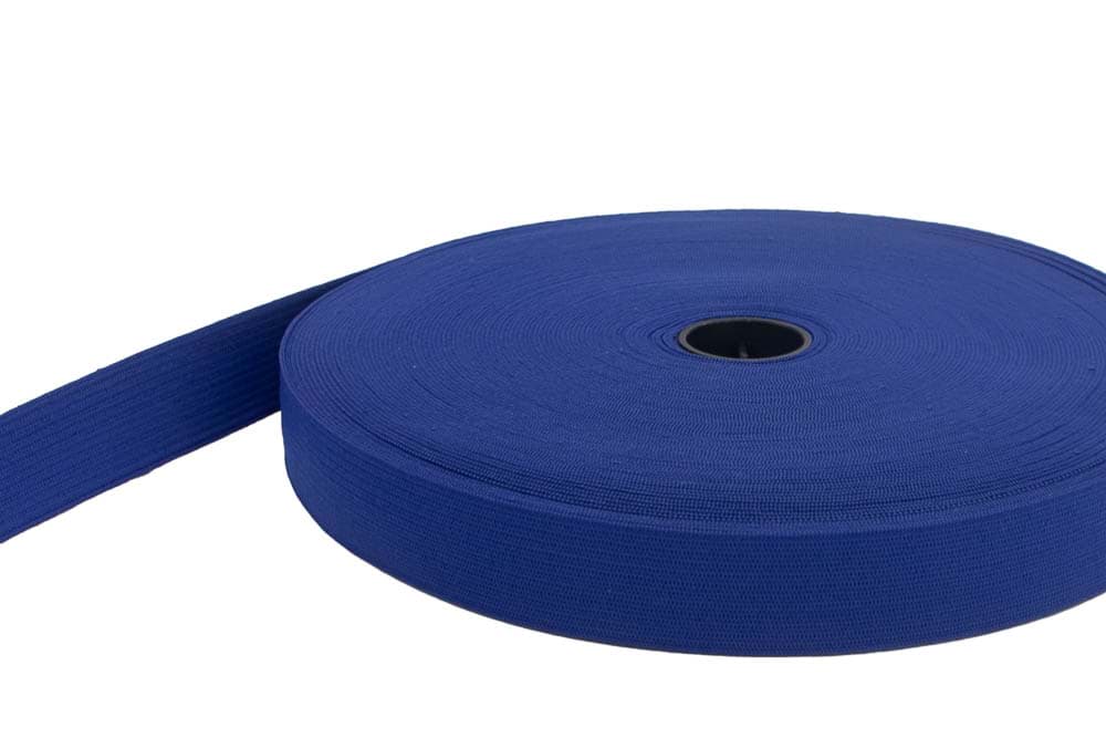 20mm breites Gummiband aus Polyester - 25m Rolle - königsblau