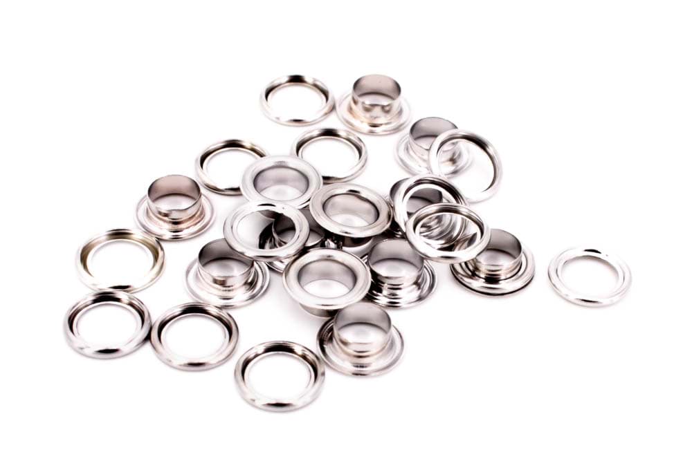 Ösen mit Scheiben - 16mm - Farbe: silber - 10 Stück