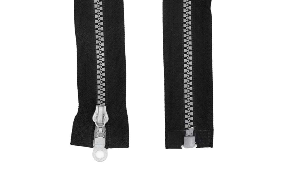 Jacken Reißverschluss teilbar - 60cm lang - Schwarz/Grau - 1 Stück