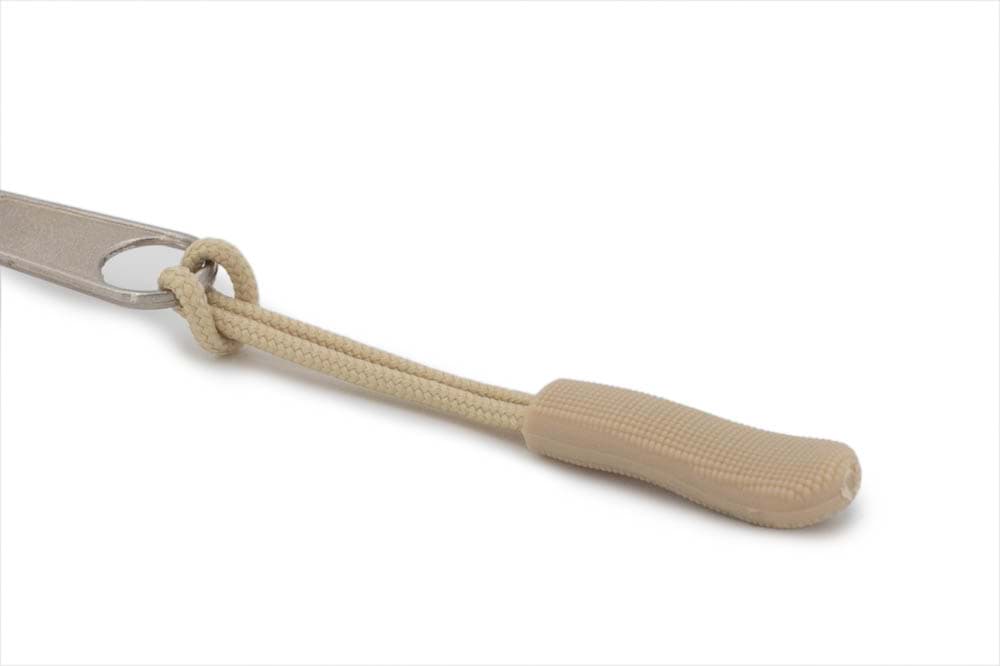 Reißverschluss-Anhänger / Zipper-Band - schmale Variante - beige - 10 Stück