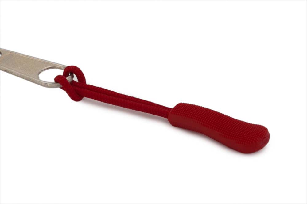 Reißverschluss-Anhänger / Zipper-Band - schmale Variante - dunkelrot - 10 Stück