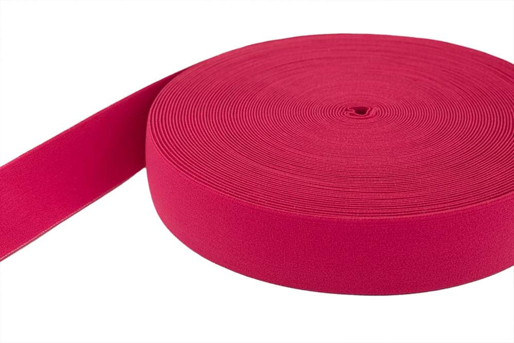 Gummiband - 40mm breit - 1,4mm dick - Farbe: pink - 3m Rolle