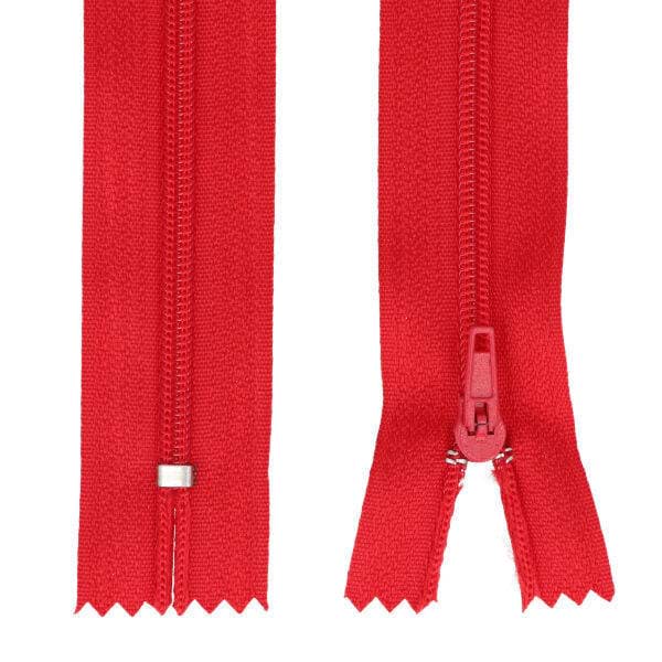 Reißverschluss  - 14cm lang - Farbe: rot - 25 Stück