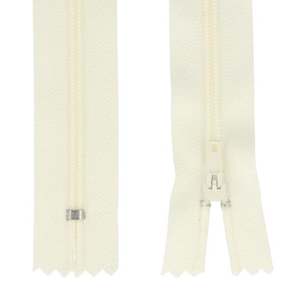 Reißverschluss  - 14cm lang - Farbe: creme - 25 Stück