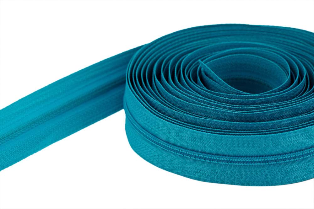 5m Reißverschluss, 3mm Schiene, Farbe: Türkis