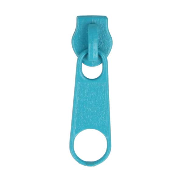 Zipper für 3mm Reißverschlüsse, Farbe: türkis - 10 Stück