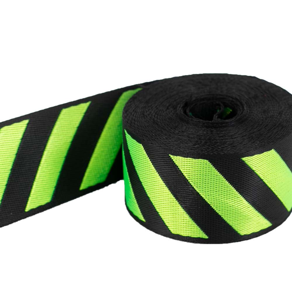 5m Streifenband - 39mm breit - schwarz/limone