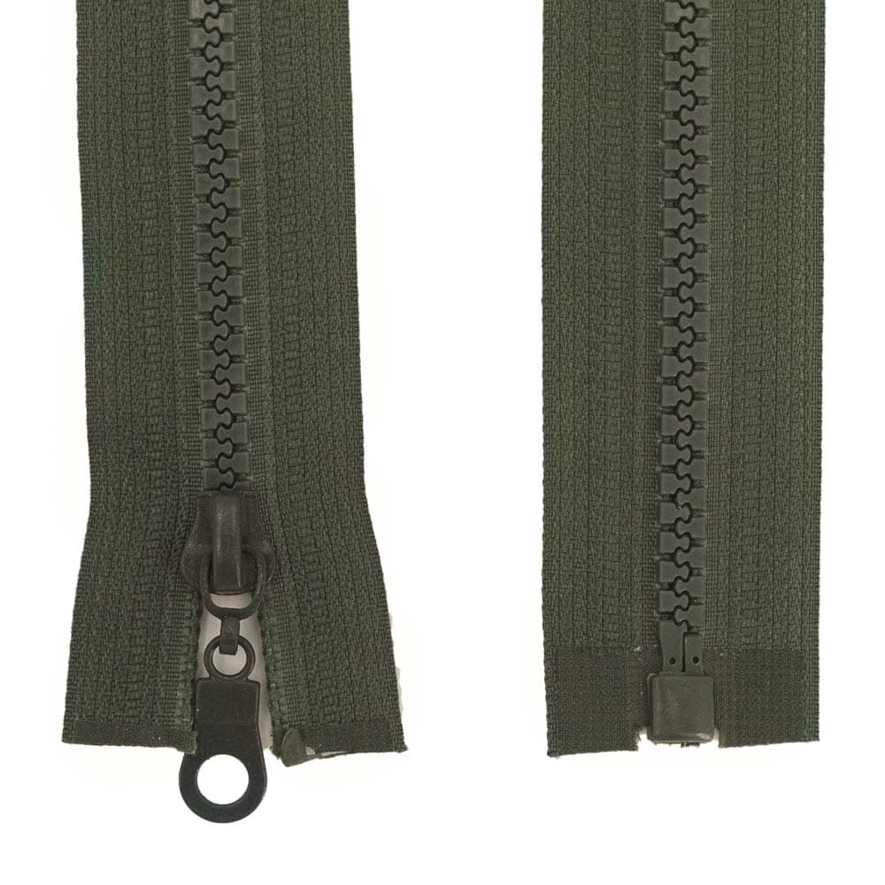 Jacken Reißverschluss teilbar - 60cm lang - Khaki - 1 Stück