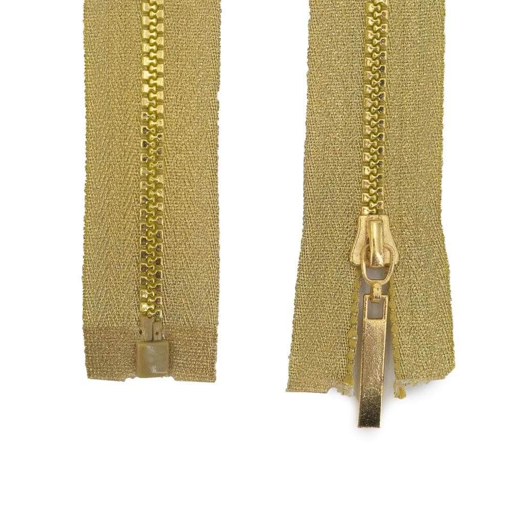 Reißverschluss teilbar - 60cm lang - Goldfarben - 10 Stück