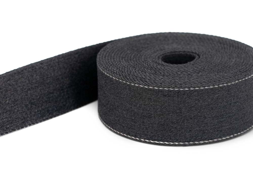 50m Gürtelband / Taschenband - aus recyceltem Garn - 39mm breit - dunkelgrau