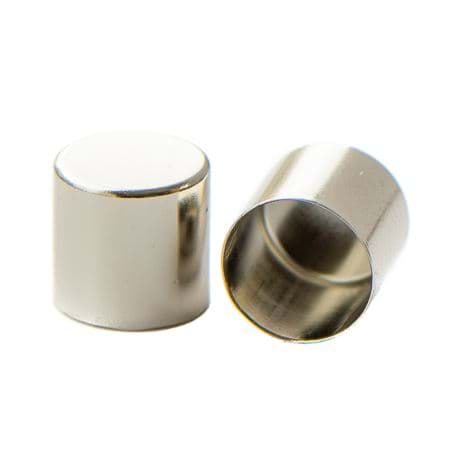 Metall Endkappen für 6mm Schnüre - Vernickelt - 10 Stück