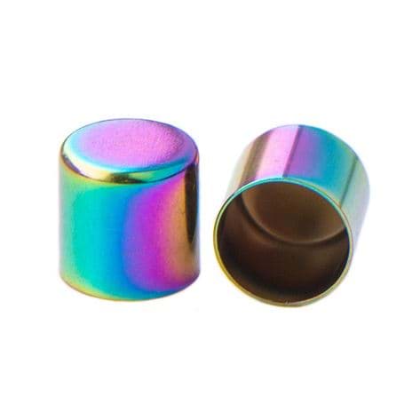 Metall Endkappen für 6mm Schnüre - Neo Chrom - 10 Stück
