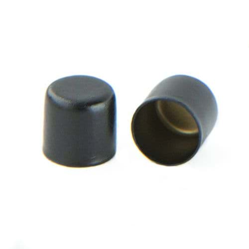 Metall Endkappen für 6mm Schnüre - Schwarz - 10 Stück