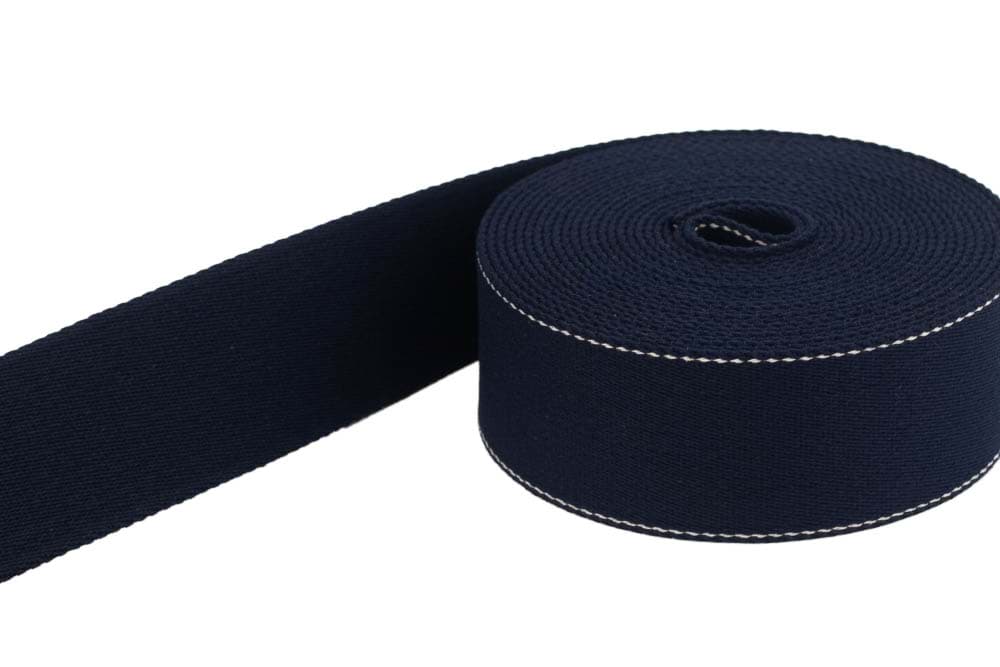 5m Gürtelband / Taschenband - aus recyceltem Garn - 39mm breit - dunkelblau