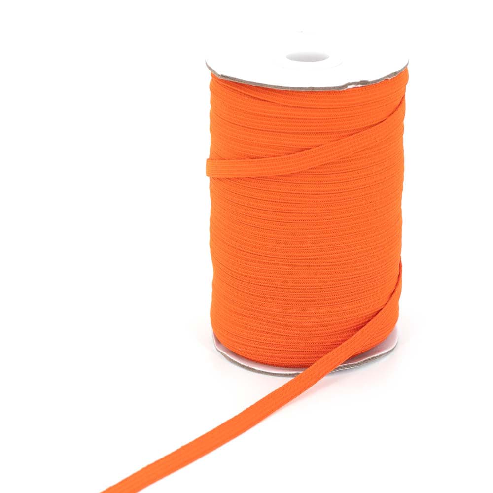 7mm breites Gummiband aus Polyester - 100m Spule - orange