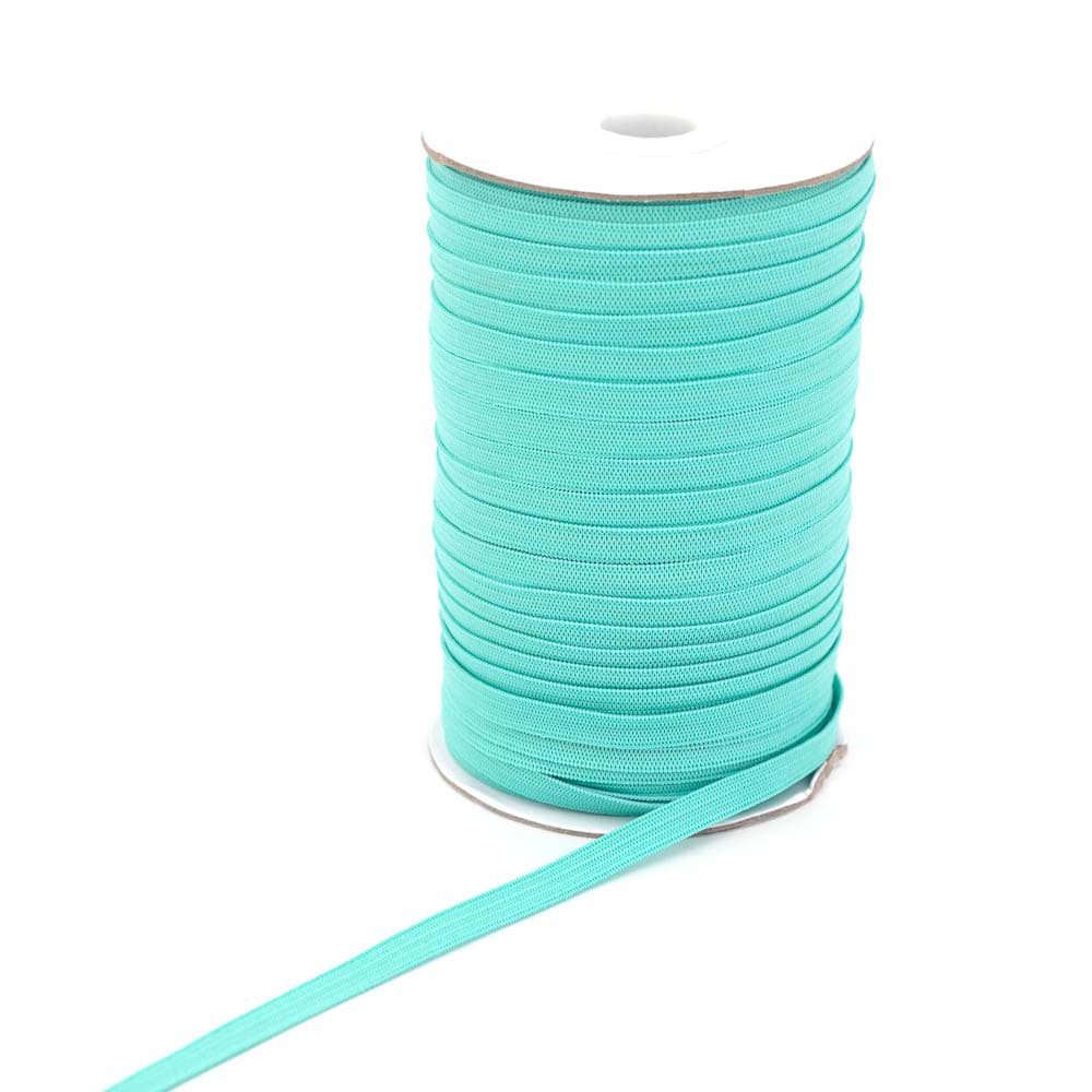 7mm breites Gummiband aus Polyester - 100m Spule - minze