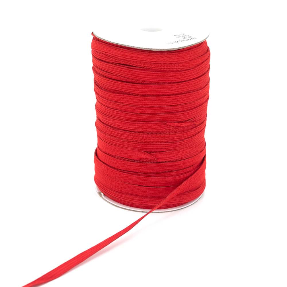7mm breites Gummiband aus Polyester - 100m Spule - rot