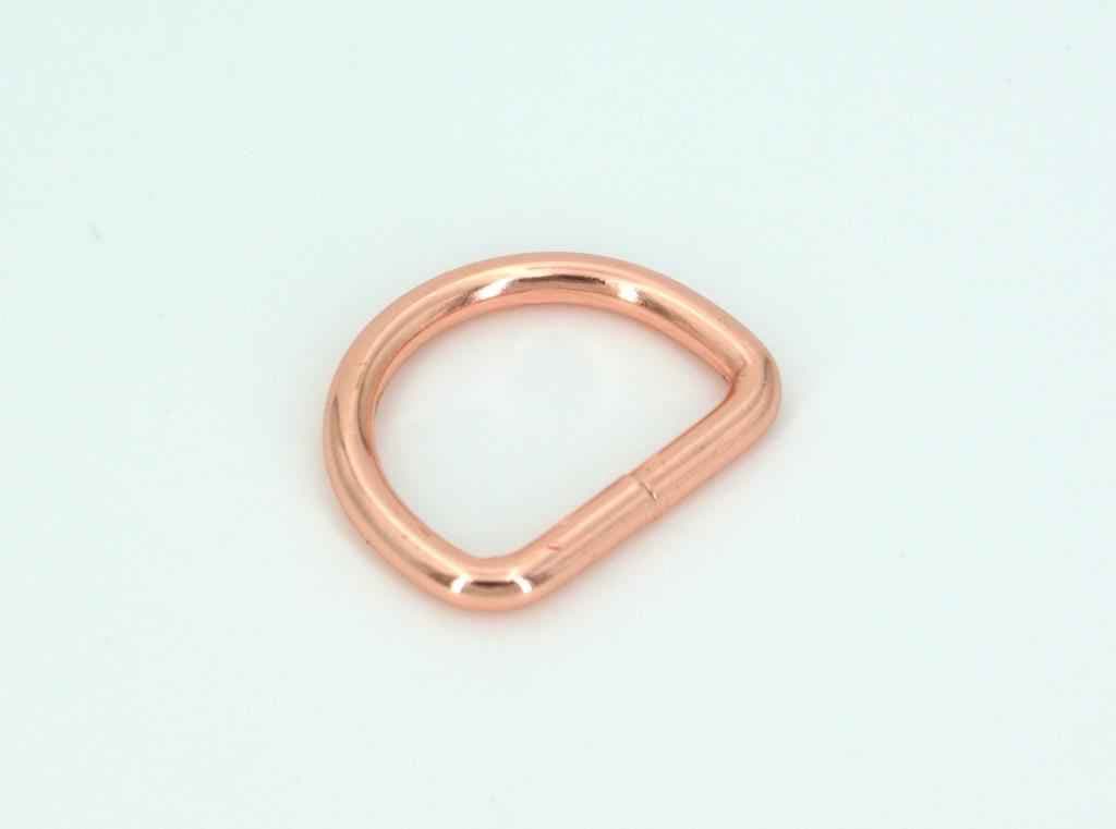30mm D-Ring geschweißt aus Stahl - Rosegold - 1 Stück