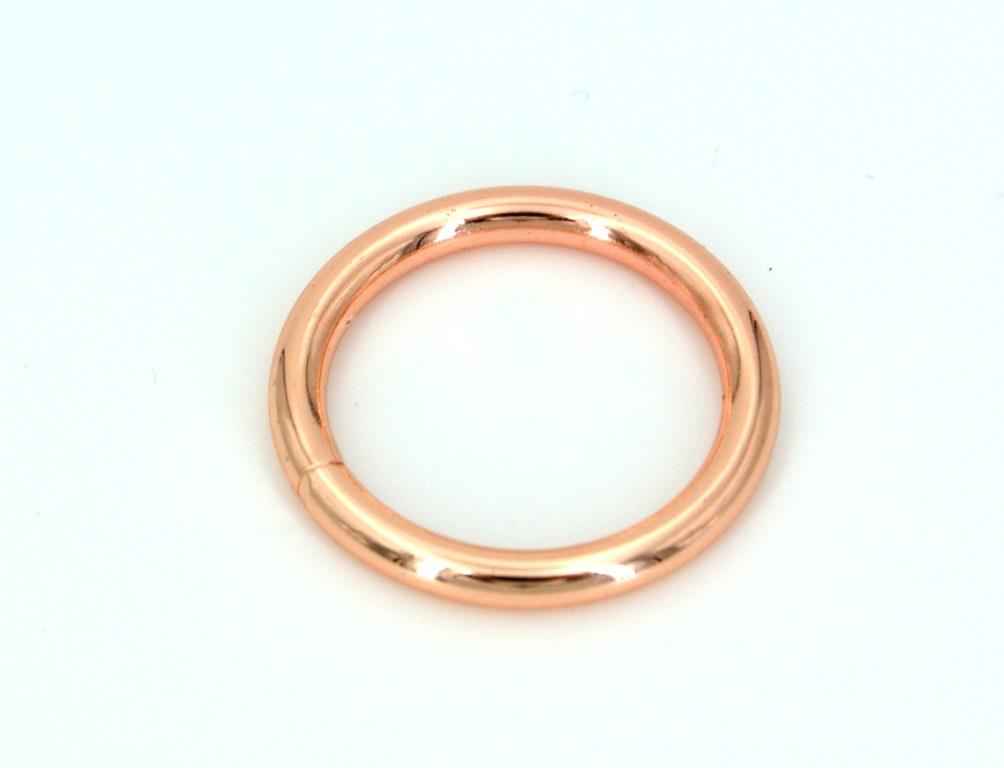 30mm Rundring geschweißt aus Stahl - Rosegold - 1 Stück