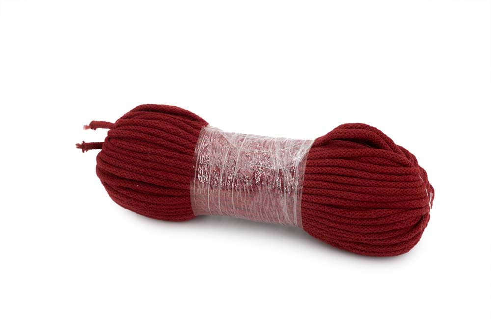 50m Baumwollschnur / BW-Kordel - 5mm dick mit Kern - Farbe: bordeaux