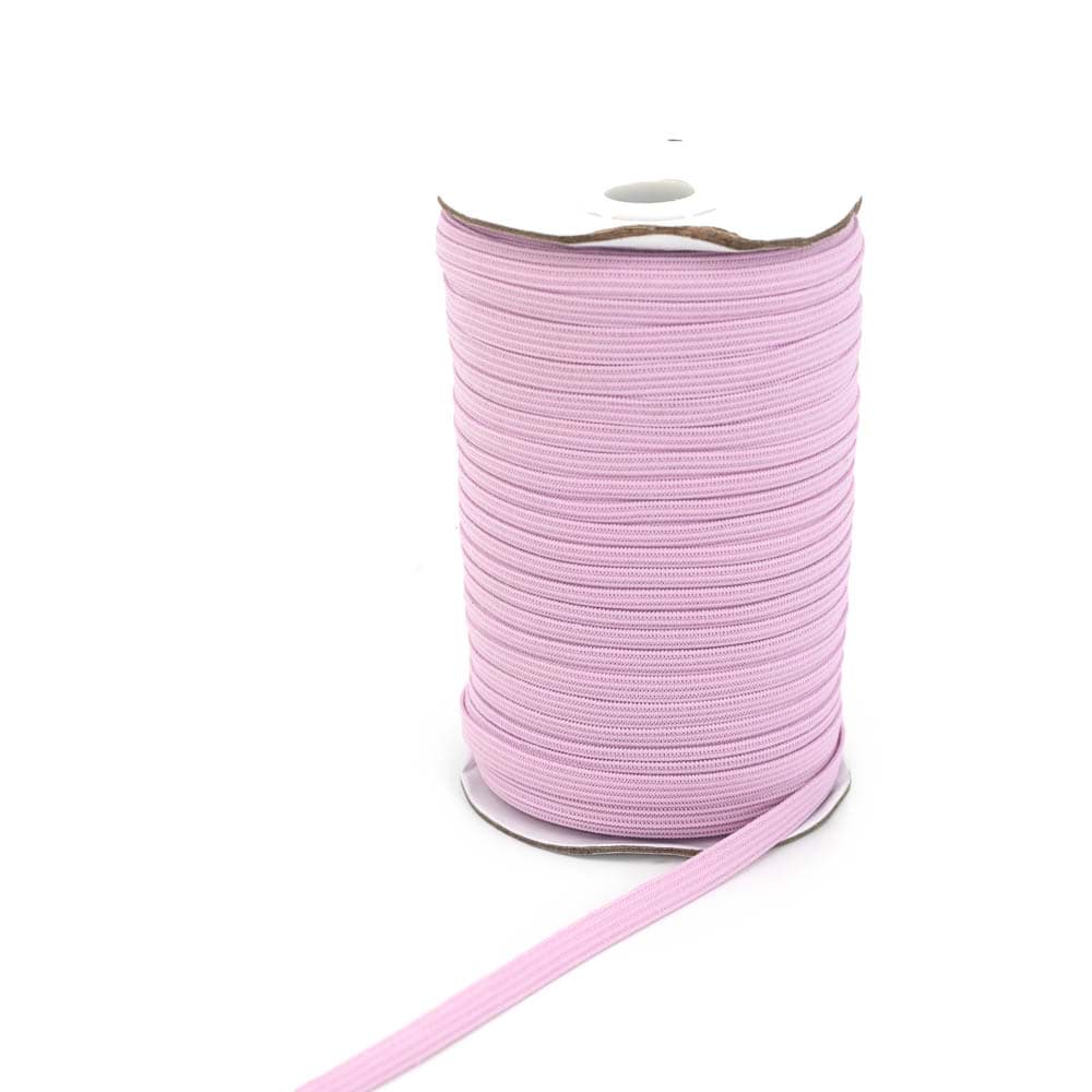 7mm breites Gummiband aus Polyester - 100m Spule - flieder