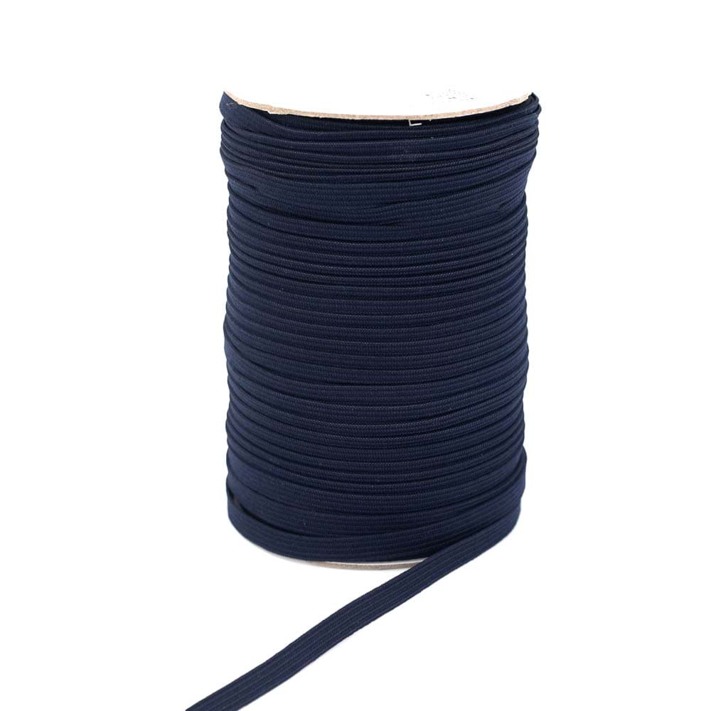 7mm breites Gummiband aus Polyester - 100m Spule - dunkelblau